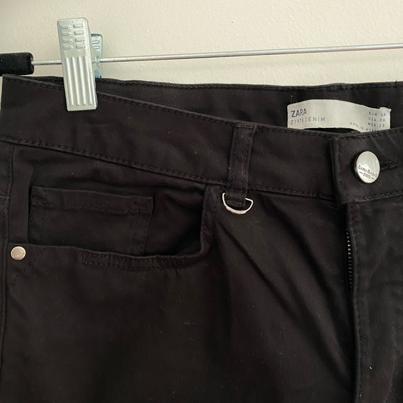 Zara Mid Rise Black Jeans Super Soft Pants - Picture 6 of 7